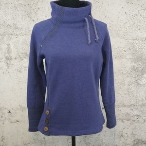 PRANA Rochelle Funnel Neck Wool Sweater M Blue
